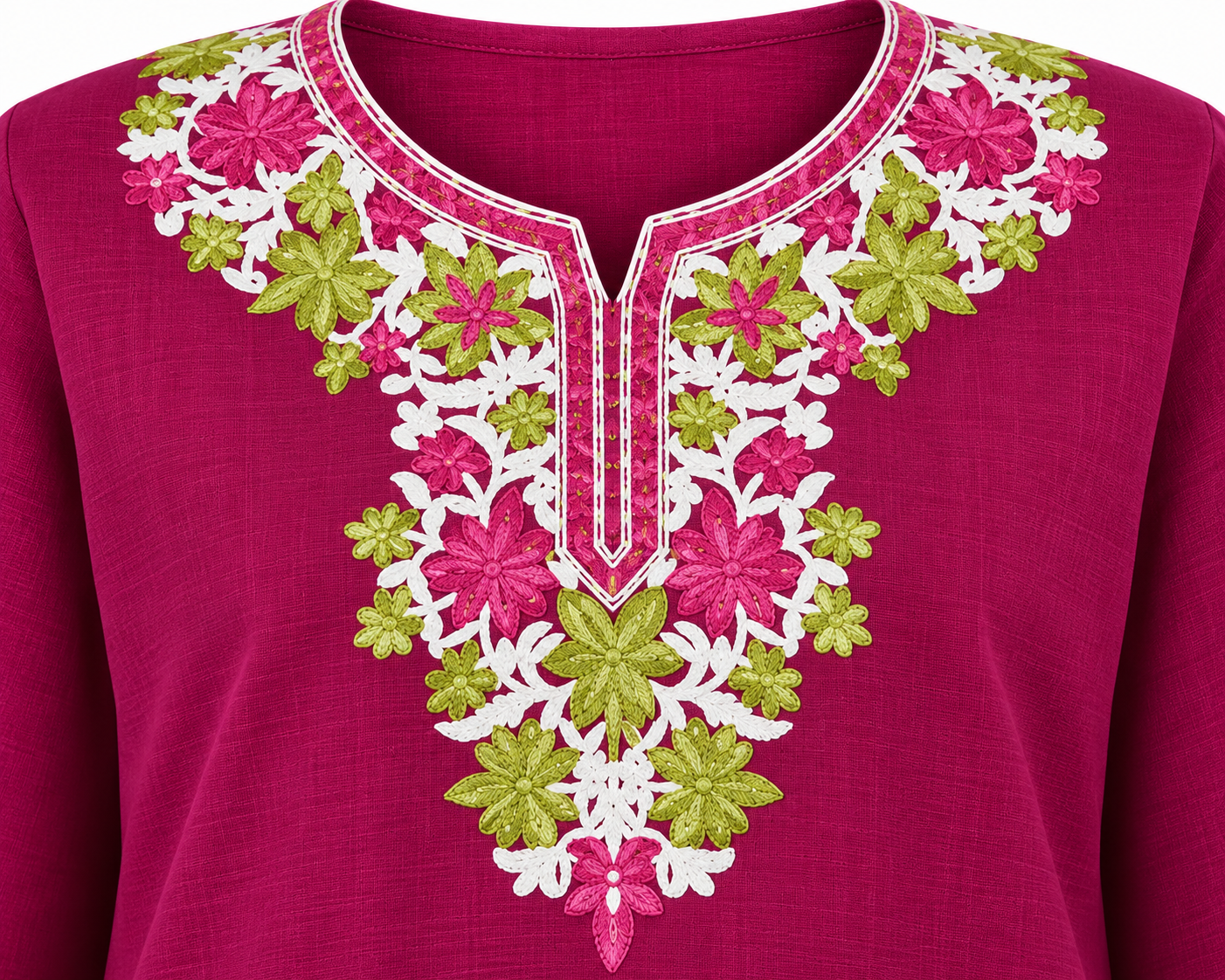 Kashmir Aari cotton Co-Ord Set | Plum